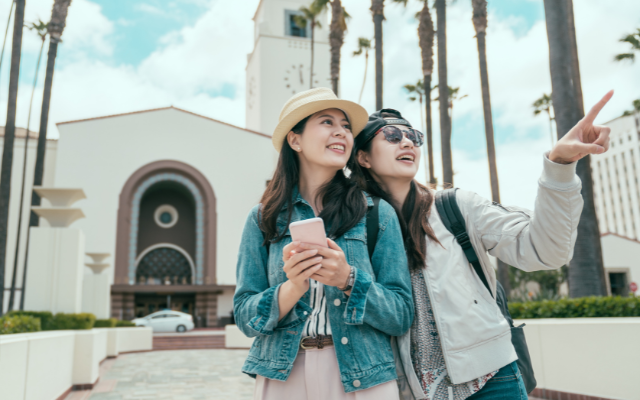 woman enjoying sightseeing
