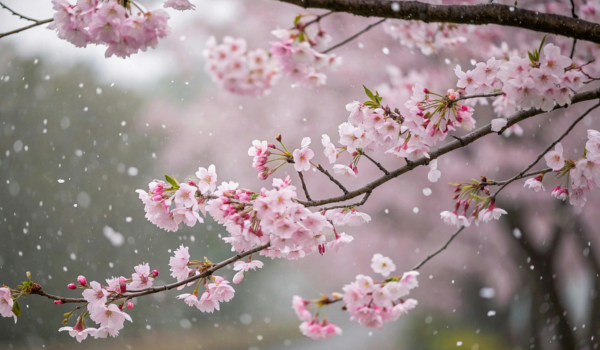 桜の花びらが散るイメージ