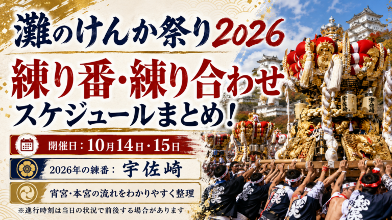 灘のけんか祭り2026練り番・練り合わせスケジュールまとめ！